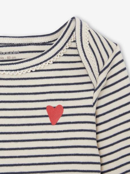 Pack of 5 Long Sleeve Bodysuits in Organic Cotton with Cutaway Shoulders for Babies night blue - vertbaudet enfant 