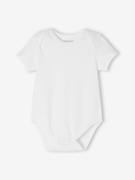 Pack of 7 Short Sleeve Bodysuits, Cutaway Shoulders, BASICS for Babies multicoloured - vertbaudet enfant 