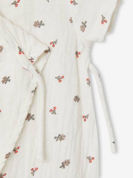 Pyjashort en gaze de coton bébé personnalisable écru - vertbaudet enfant 