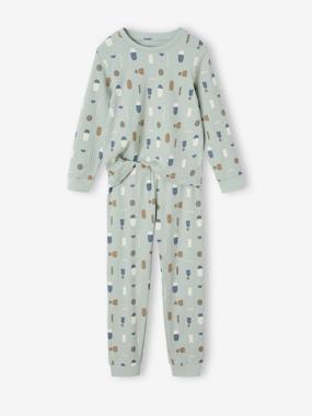 Boys-Rib Knit Pyjamas with Graphic Motif for Boys