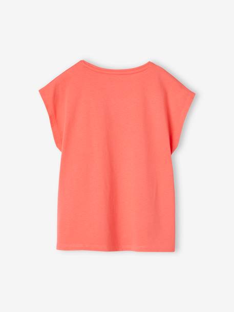 Tee-shirt uni Basics personnalisable fille manches courtes corail+écru+mandarine - vertbaudet enfant 