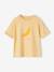 Tee-shirt motif pop fille manches courtes à revers jaune pâle - vertbaudet enfant 