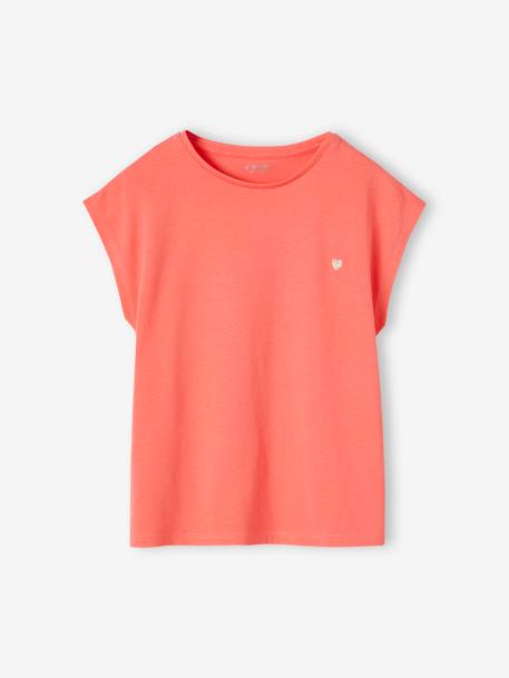 Plain Basics T-Shirt for Girls coral+tangerine - vertbaudet enfant 