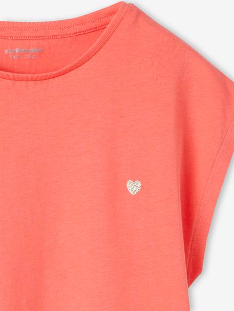 Plain Basics T-Shirt for Girls coral+ecru+tangerine - vertbaudet enfant 