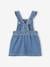 Dungaree Dress with Frilly Straps in Denim for Babies stone - vertbaudet enfant 