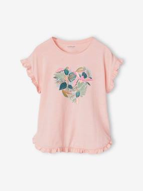 T-Shirt with Ruffle & Sequins for Girls  - vertbaudet enfant