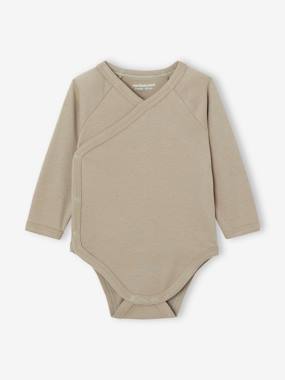 Lot de 7 bodies en coton Bio manches longues ouverture naissance BASICS  - vertbaudet enfant