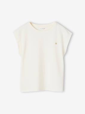 Tee-shirt fille uni fantaisie manches courtes personnalisable - vertbaudet enfant Fille-T-shirt, sous-pull-T-shirt-Tee-shirt fille uni fantaisie manches courtes personnalisable
