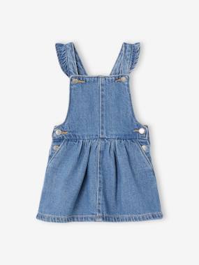 Baby-Dungaree Dress with Frilly Straps in Denim for Babies