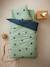 Children's Duvet Cover + Pillowcase Set, DREAM BIG, basics Green/Print - vertbaudet enfant 