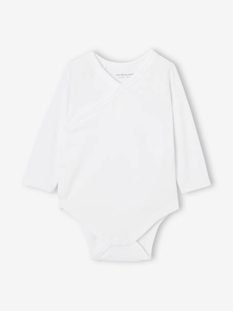 Pack of 7 Long Sleeve, Organic Cotton Bodysuits with Front Opening, Basics multicoloured - vertbaudet enfant 