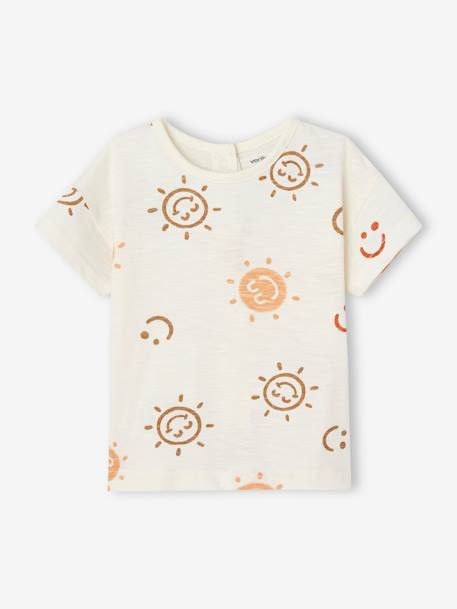 Smiley T-Shirt for Babies ecru - vertbaudet enfant 