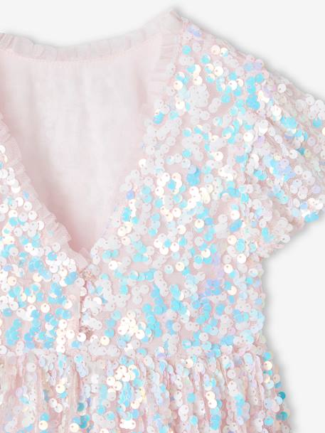 Occasion Wear Dress with Sequins for Girls ecru - vertbaudet enfant 