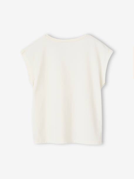 Tee-shirt uni Basics personnalisable fille manches courtes corail+écru+mandarine - vertbaudet enfant 