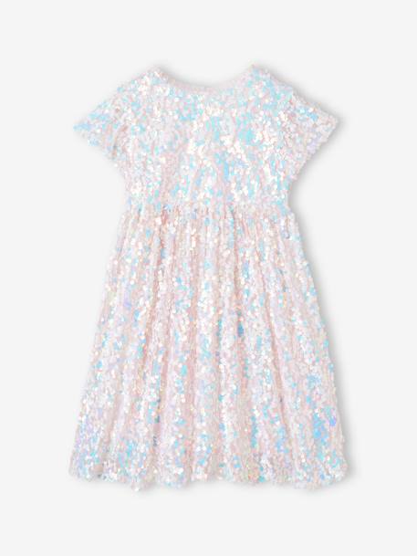 Occasion Wear Dress with Sequins for Girls ecru - vertbaudet enfant 