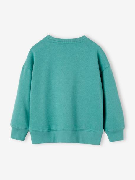 Sweatshirt with Chest Motif for Boys green+mint green+ochre+slate blue - vertbaudet enfant 