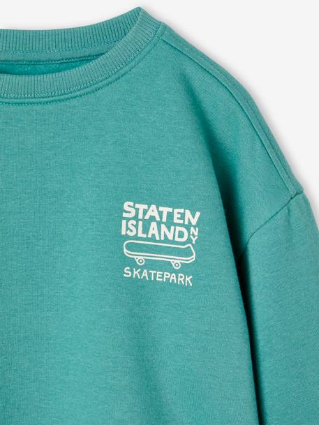 Sweatshirt with Chest Motif for Boys green+mint green+ochre+slate blue - vertbaudet enfant 