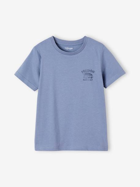 Lot de 3 T-shirts Basics garçon manches courtes blanc chiné+bleu azur+bordeaux+cappuccino+vert+vert d'eau - vertbaudet enfant 
