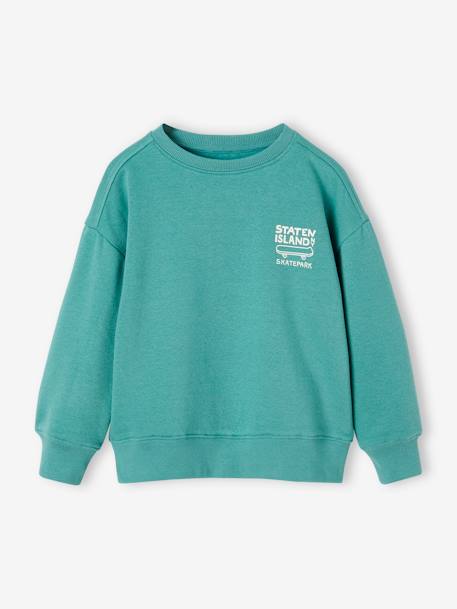 Sweatshirt with Chest Motif for Boys green+ochre+slate blue - vertbaudet enfant 