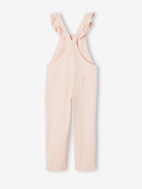 Dungarees with Ruffles on the Straps for Girls rose - vertbaudet enfant 
