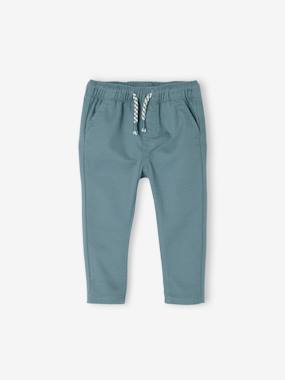 Baby-Trousers & Jeans-Canvas Trousers with Elasticated Waistband for Baby Boys