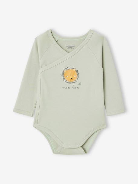 Pack of 3 Assorted 'Lion' Bodysuits in Organic Cotton for Newborns aqua green - vertbaudet enfant 
