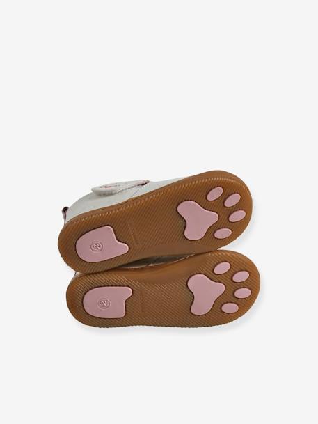 Chaussons bébé toile scratch blanc imprimé+bleu chambray+rose imprimé - vertbaudet enfant 