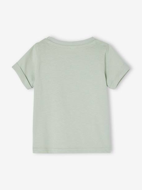 T-shirt mini totem bébé manches courtes écru+vert d'eau - vertbaudet enfant 