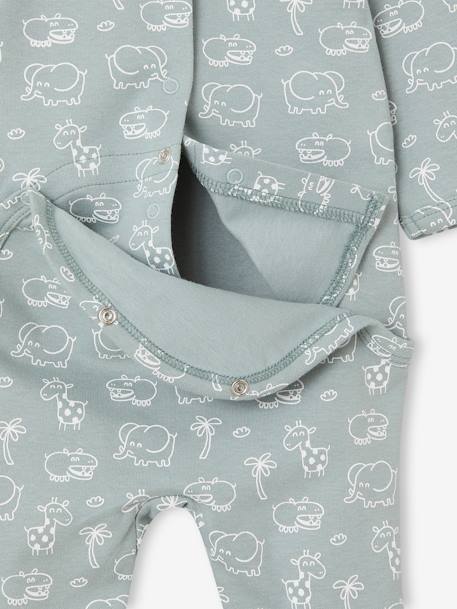 Lot de 3 pyjamas bébé mixtes en interlock BASICS bleu grisé - vertbaudet enfant 