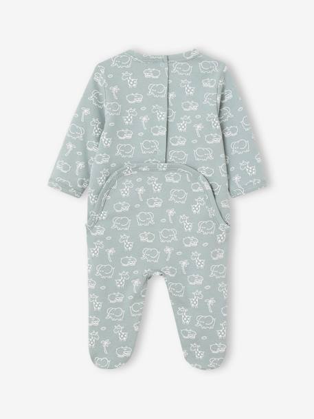 Lot de 3 pyjamas bébé mixtes en interlock BASICS bleu grisé - vertbaudet enfant 