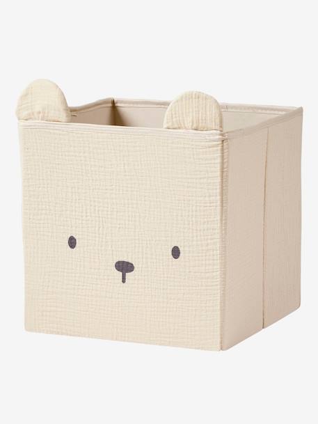 Set of 2 Animals Boxes in Cotton Gauze set pink+set white+set yellow - vertbaudet enfant 