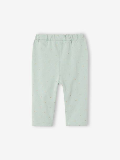 Fleece Trousers for Baby Girls Brown/Print+grey blue+sage green+WHITE MEDIUM ALL OVER PRINTED - vertbaudet enfant 