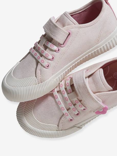 Fabric Trainers with Elasticated Laces, for Girls, Designed for Autonomy pale pink - vertbaudet enfant 