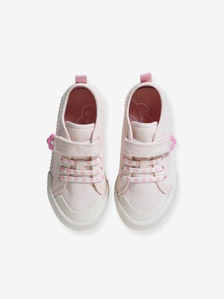 Fabric Trainers with Elasticated Laces, for Girls, Designed for Autonomy pale pink - vertbaudet enfant 