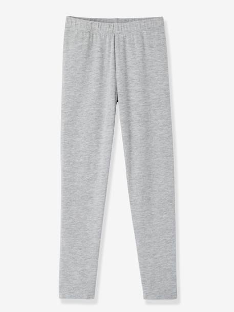 Lot de 2 leggings fille Basics anthracite+écru+gris chiné+noir+lot gris anthracite + bleu mar - vertbaudet enfant 