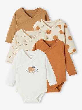 Baby-Bodysuits-Pack of 5 Organic Cotton Bodysuits for Newborns