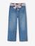 Wide Leg Jeans with Floral Belt, for Girls stone - vertbaudet enfant 
