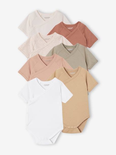 Pack of 7 BASICS Short Sleeve Bodysuits, Newborn Babies Special multicoloured - vertbaudet enfant 