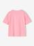Tee-shirt fille fantaisie motif poitrine manches courtes abricot+rose bonbon+rouge - vertbaudet enfant 
