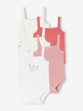 organic-cotton-collection-Pack of 5 Organic Cotton Strappy Bodysuits for Newborn Babies