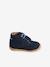 Lace-Up Soft Leather Ankle Boots for Babies, Designed for First Steps navy blue+set blue - vertbaudet enfant 