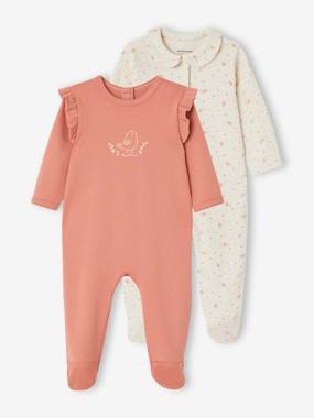 Pack of 2 Sleepsuits in Interlock Fabric for Babies  - vertbaudet enfant