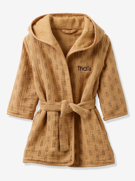 Cotton Gauze Bath Robe for Babies, ETHNIC ochre - vertbaudet enfant 