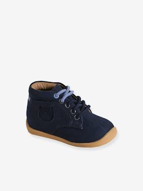 Shoes-Baby Footwear-Lace-Up Soft Leather Ankle Boots for Babies, Designed for First Steps