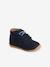Lace-Up Soft Leather Ankle Boots for Babies, Designed for First Steps navy blue+set blue - vertbaudet enfant 