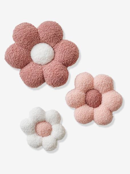 Set of 3 Flowers in Bouclé Knit printed pink - vertbaudet enfant 