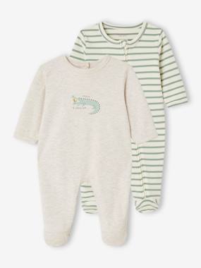 Pack of 2 Sleepsuits in Interlock Fabric for Babies  - vertbaudet enfant