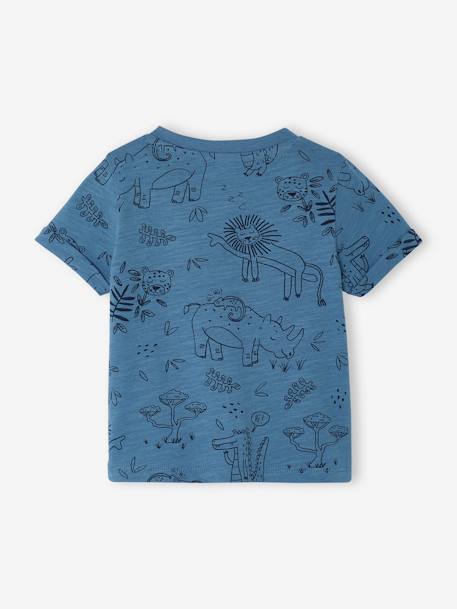 Jungle T-Shirt for Babies in Slub Jersey Knit blue - vertbaudet enfant 