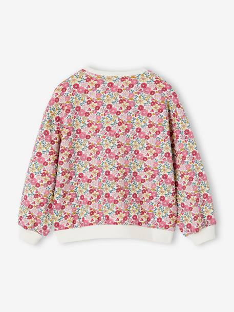 Sweatshirt with Floral Motifs for Girls rose - vertbaudet enfant 