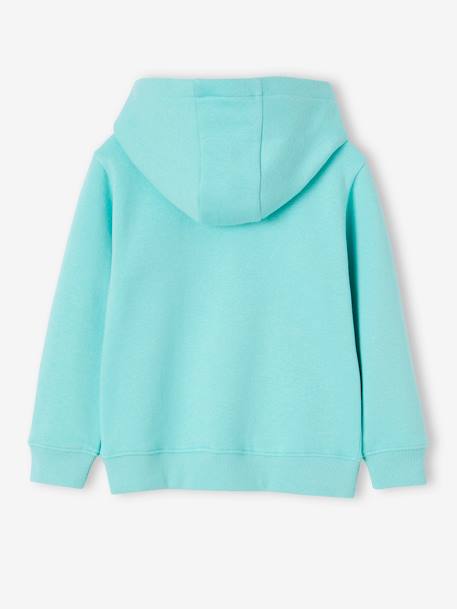 Basics Zipped Jacket with Hood for Boys ochre+turquoise - vertbaudet enfant 